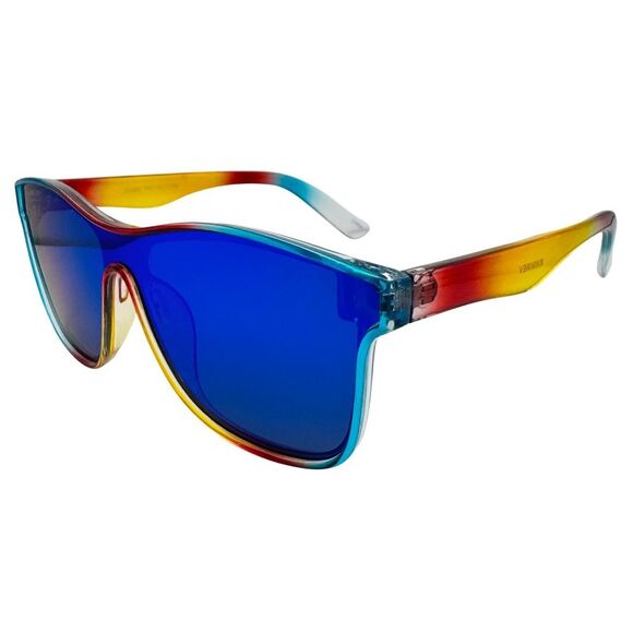 7012 l Blue Lens Sporty Mirrored Lens Unisex Sunglasses - Picture 2 of 5